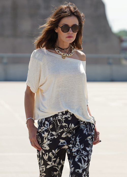 Lniana Bluzka Alga Cream
