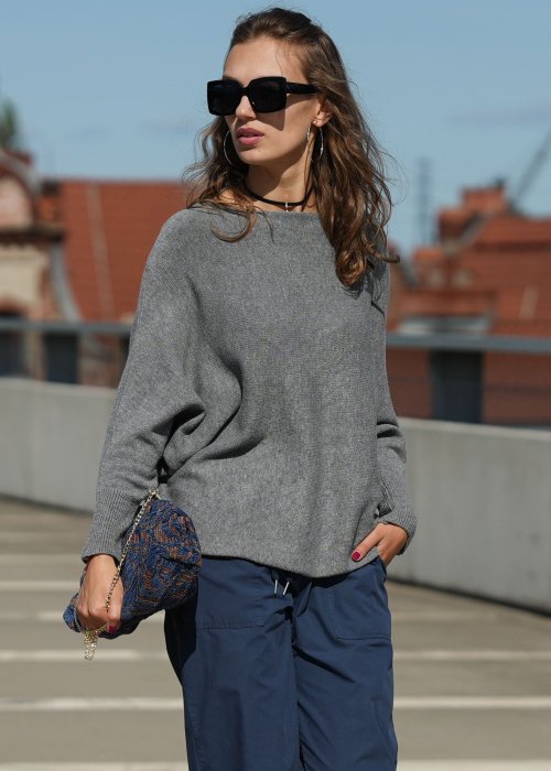 Sweter Bat Szary