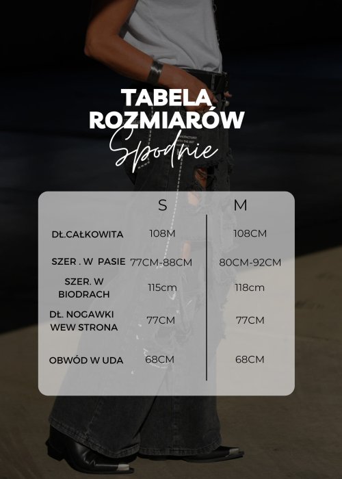 Tabela Rozmiarów dla Spodnie Damskie Ekwador Szare