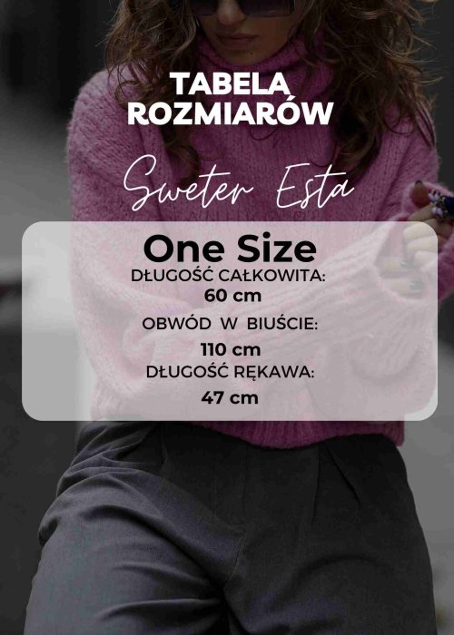 Tabela Rozmiarów One Size Sweter Esta Miętowy