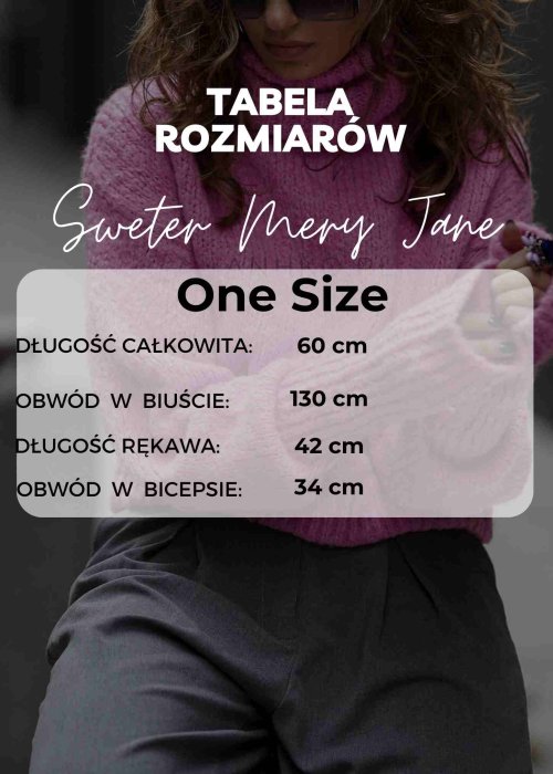 Tabela Rozmiarów dla Sweter Damski Mery Jane Beżowy