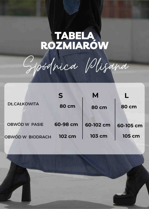 Tabela Rozmiarów dla Spódnica Plisana Kremowa