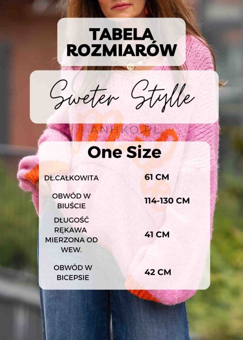 Tabela Rozmiarów dla Sweter Damski Stylle Szary