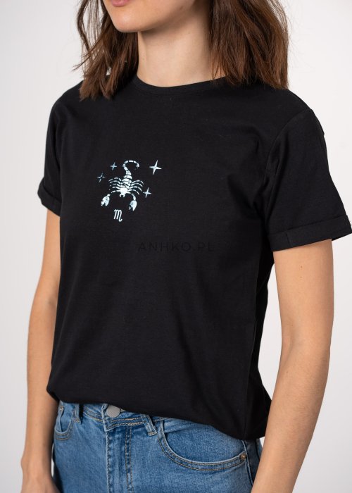 Bluzka Zodiac Sign Skorpion Czarna
