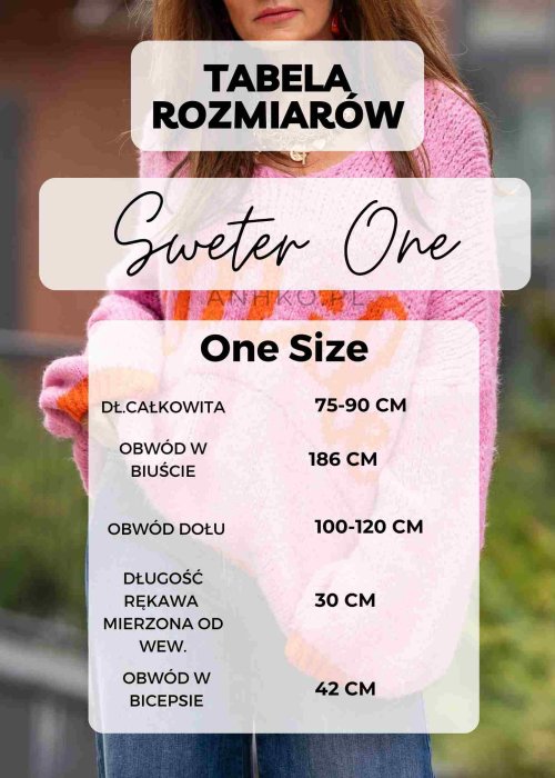 Tabela Rozmiarów dla Sweter Damski One Jasnożółty