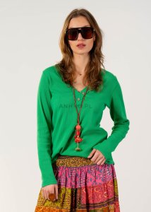 Bluzka Henley Zielona 