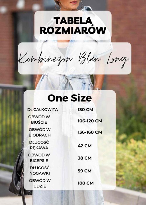 Tabela Rozmiaró dla Kombinezon Damski Blan Long Granatowy