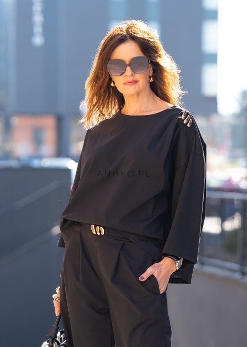 Bluzka Metal Accent Czarna