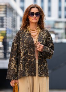 Kurtka Toned Leopard Brązowa 