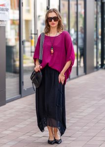  Spódnica Lniana Zendaya Czarna 