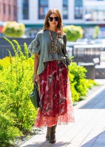 Spódnica Wild Chic Bloom Czerwona 