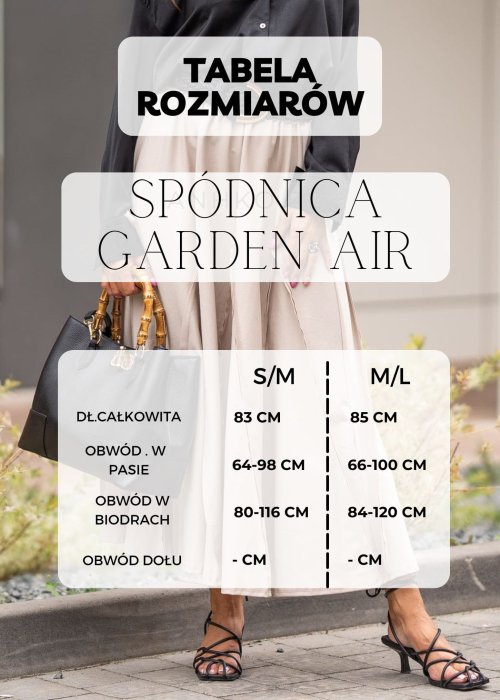 Tabela Rozmiarów S/M, M/L Spódnica Garden Air Różowa