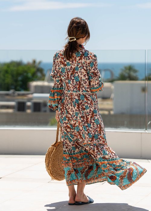 Sukienka-Boho-Bloomin-Pomaranczowo-Turkusowa (4).jpg