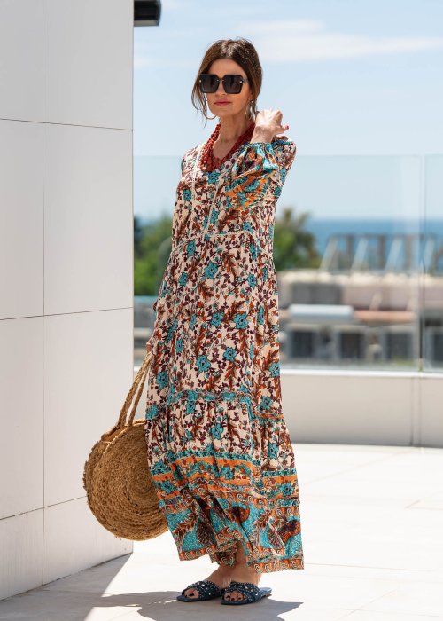 Sukienka-Boho-Bloomin-Pomaranczowo-Turkusowa (6).jpg