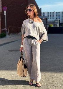 Spodnie Lniane BreatheEasy Taupe 