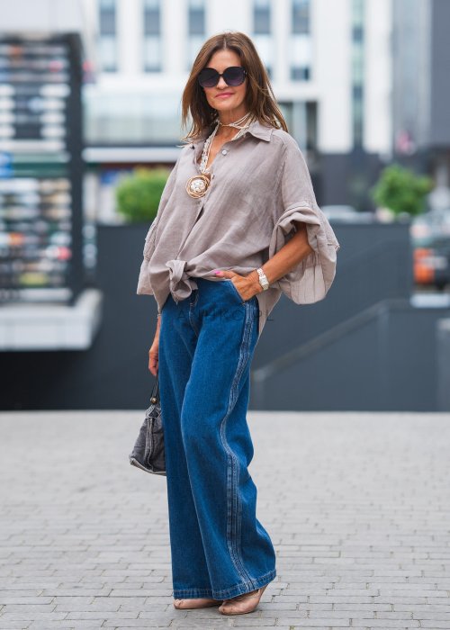 Koszula Lniana Voluminous Taupe