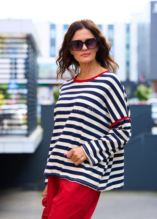Bluza Teyora z Granatowymi  Paskami 