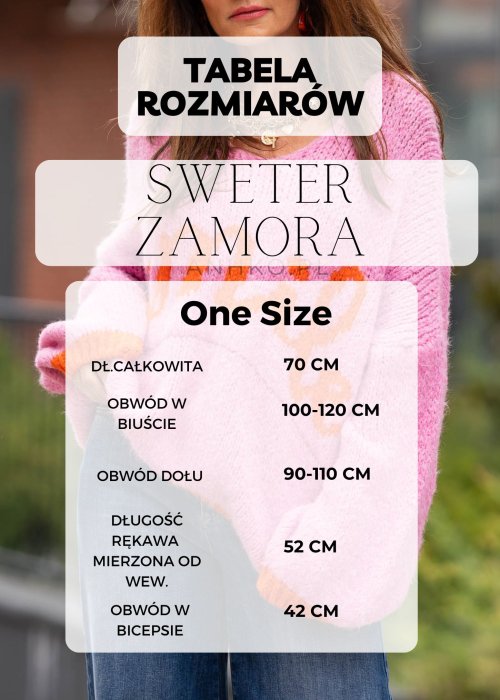 tiulowa sukienka midi z lekkimi falbanami, zestawiona z miękkim kremowym swetrem o asymetrycznym dole