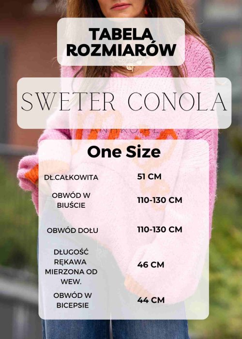 Tabela Rozmiarów One Size Sweter z Dodatkiem Alpaki Conola Khaki