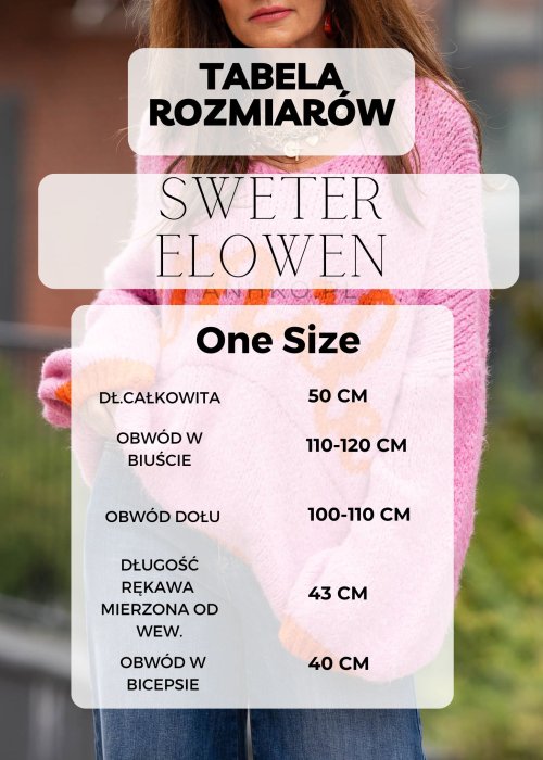 Tabela Rozmiarów One Size Sweter Elowen Szary