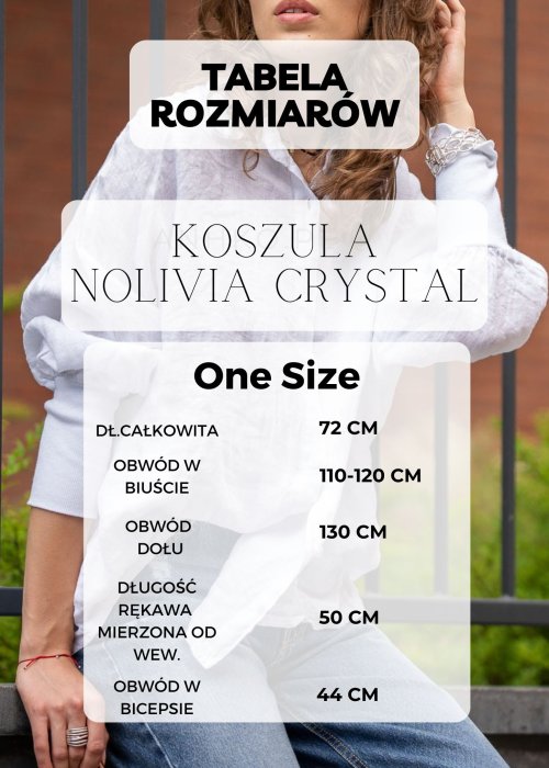 Koronkowa koszula biała z biżuteryjnymi guzikami o transparentnym, luźnym fasonie