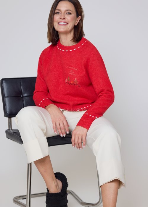 Sweter Merralin Christmas Czerwony 