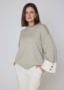 Sweter Meridia Beżowo-Kremowy