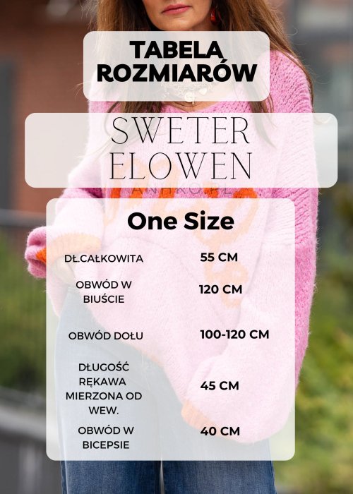 Tabela Rozmiarów One Size Sweter Elowen Bordowy