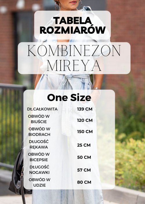 Tabel Rozmiarów One Size Kombinezon Mireya Czarna