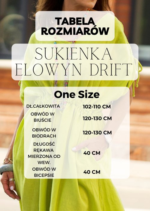 Tabela Rozmiarów One Size Sukienka Dzianinowa Elowyn Drift Antracytowa