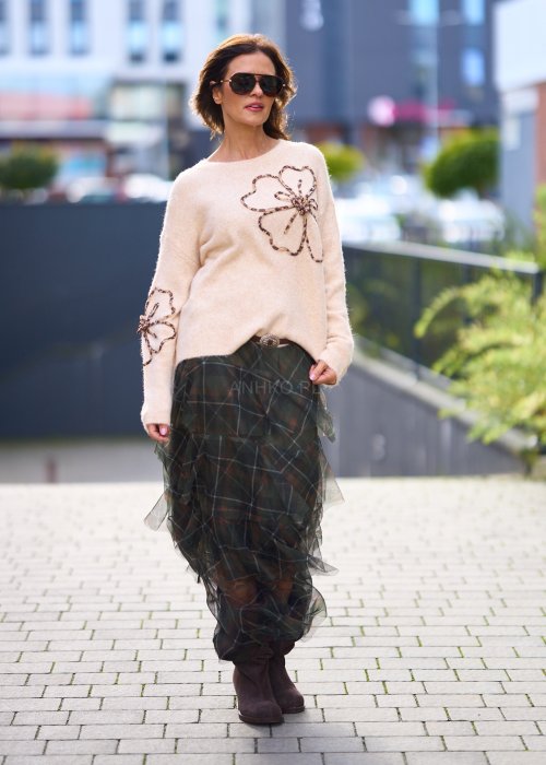 Sweter Embellis Beżowy 