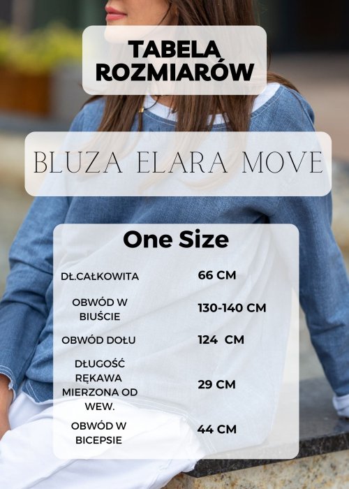 Tabela Rozmiarów dla Bluza Elara Move Bordowa