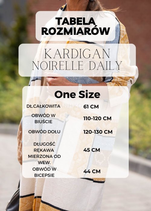Tabela Rozmiarów dla Komplet Dzianinowy Santorini Szary - Kardigan