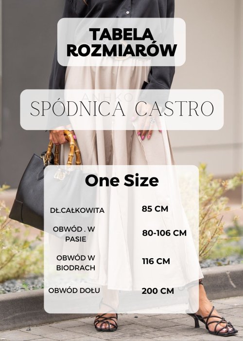 Tabela Rozmiarów dla Spódnica Castro Pudrowo Różowa