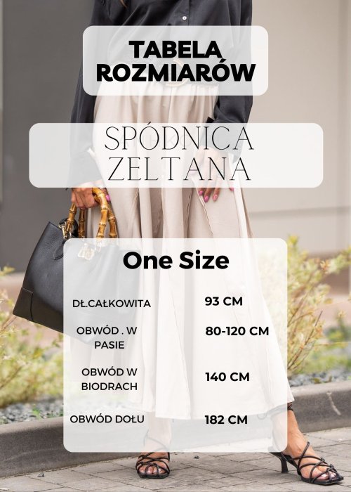 Tabela Rozmiarów dla Spódnica Sztruksowa Zeltana Musztardowa