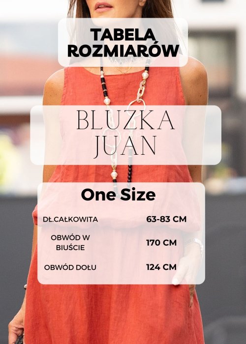 Tabela Rozmiarów dla Bluzka Juan Ciemno Zielona