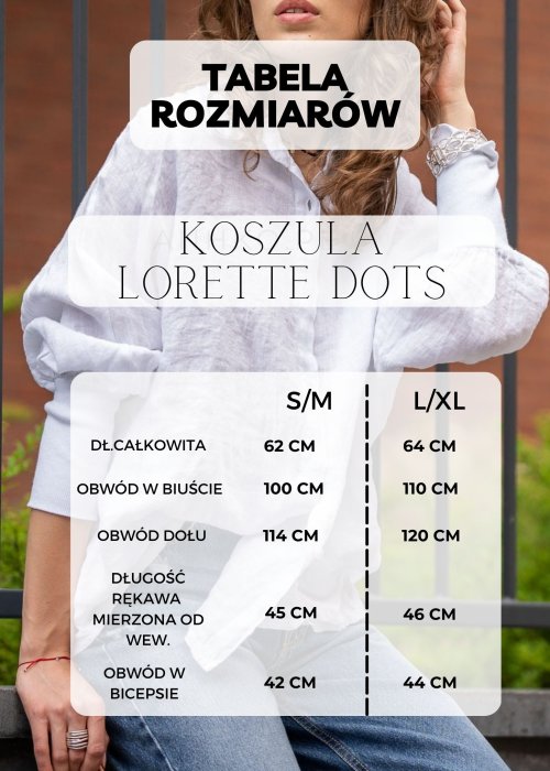 Tabela Rozmiarów dla Koszula Lorette Dots Biała