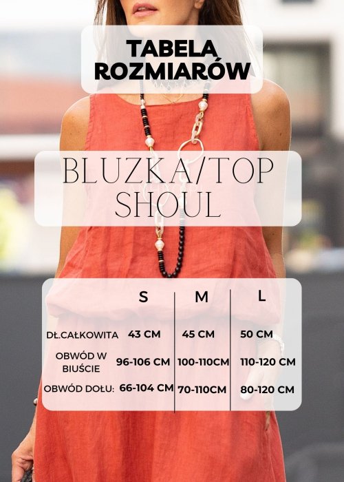 Tabela Rozmiarów dla Bluzka/Top Shoul Śmietankowa