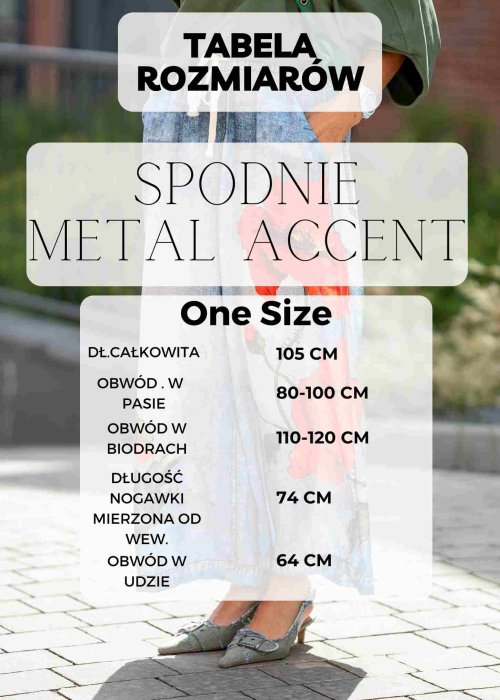 Tabela Rozmiarów dla Spodnie Metal Accent Żółte