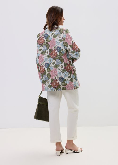 Eleganckie spodnie w kolorze ecru z luźnym krojem i zaszewkami, idealne do stylizacji smart casual.