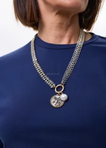 Naszyjnik Bird Pearl w Kolorze Srebrnym