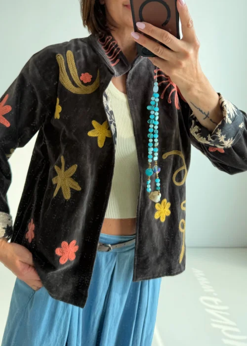 Welurowy Żakiet Boho Reversible Bloom NR.105