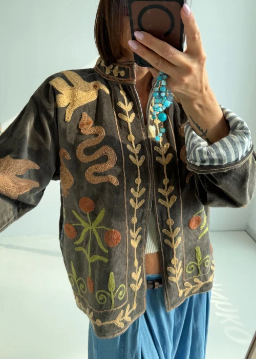 Welurowy Żakiet Boho Reversible Bloom NR.90
