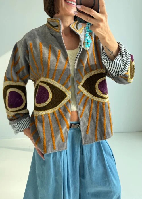 Welurowy Żakiet Boho Reversible Bloom NR.118