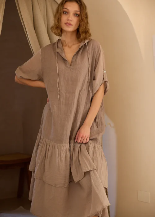 Sukienka Lniana Blush Haven Taupe 