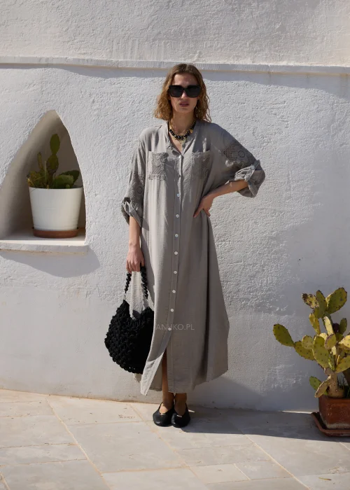 Sukienka Crochet Taupe 