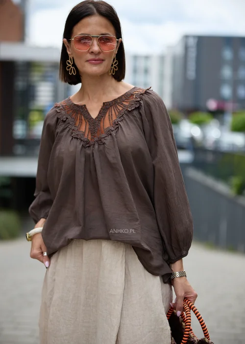 Bluzka Mireya Whisper Brązowa 