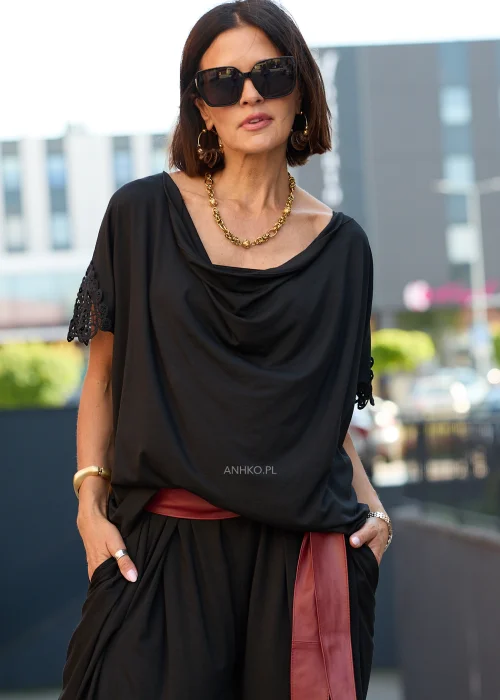 Bluzka Let Drape Czarna 