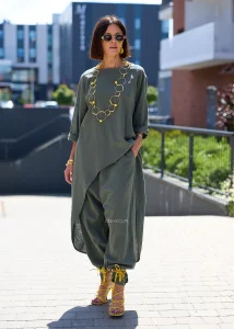 Tunika Lniana Layer Ron Khaki 