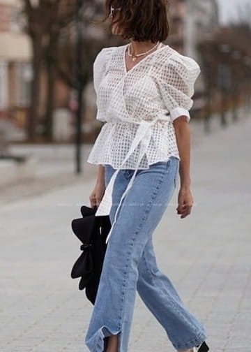 Jeansy typu dzwony z rozcięciem z boku Ruby